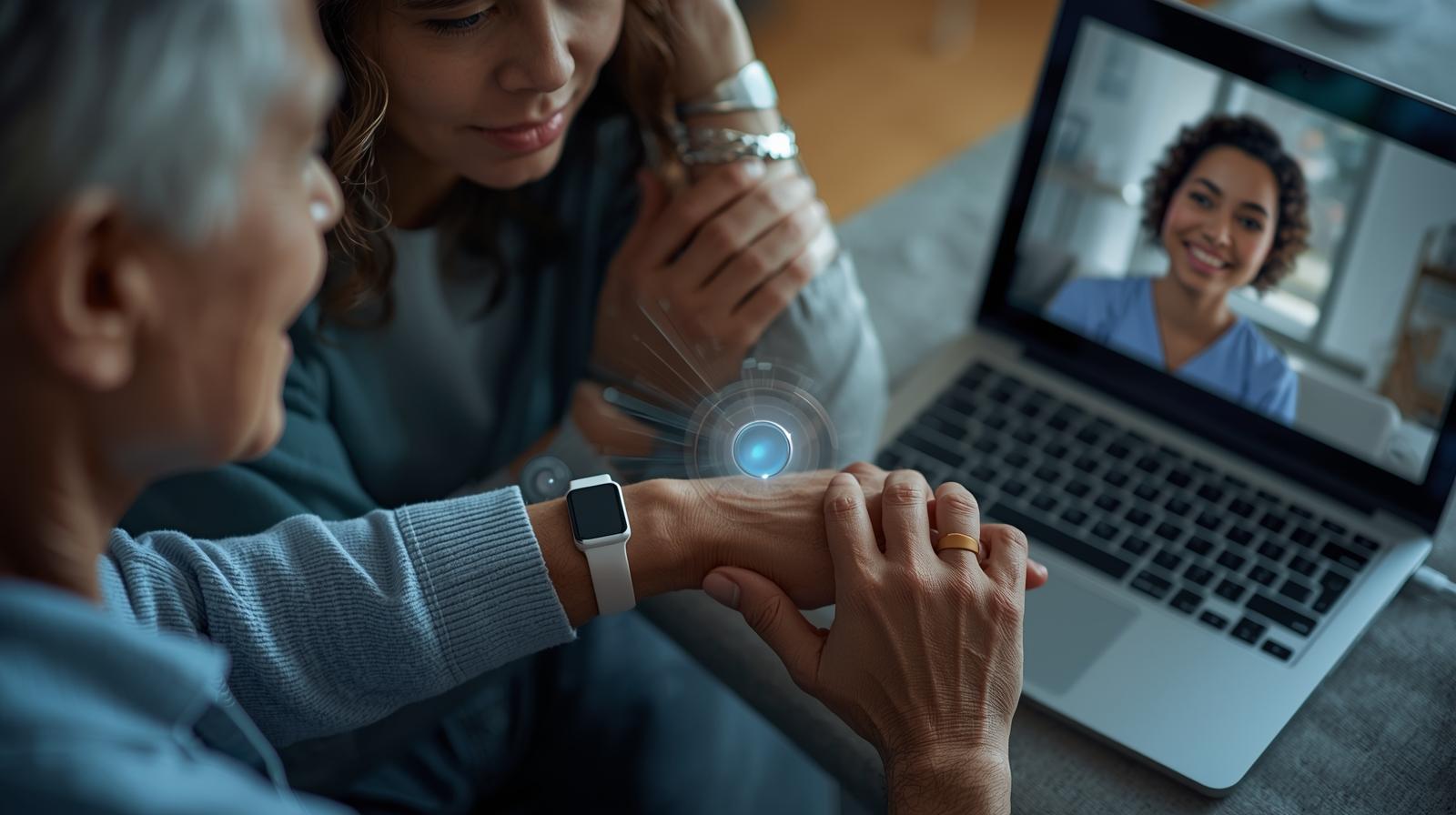 Abstract visualization representing caregiver and patient engagement workflows in rare disease studies